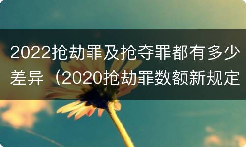 2022抢劫罪及抢夺罪都有多少差异（2020抢劫罪数额新规定）