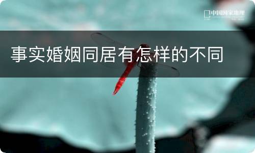 事实婚姻同居有怎样的不同