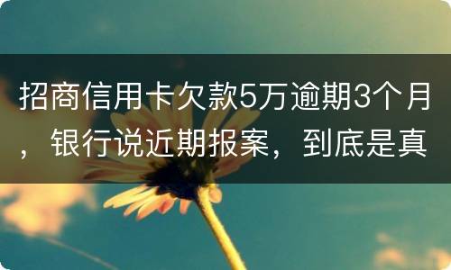 招商信用卡欠款5万逾期3个月，银行说近期报案，到底是真是假