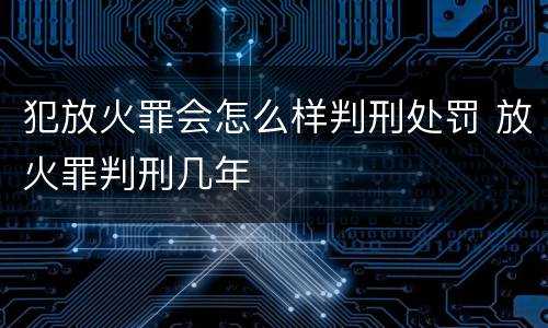 犯放火罪会怎么样判刑处罚 放火罪判刑几年