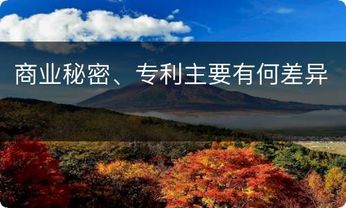 商业秘密、专利主要有何差异