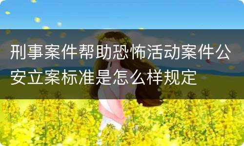 刑事案件帮助恐怖活动案件公安立案标准是怎么样规定