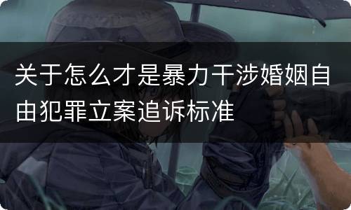 关于怎么才是暴力干涉婚姻自由犯罪立案追诉标准