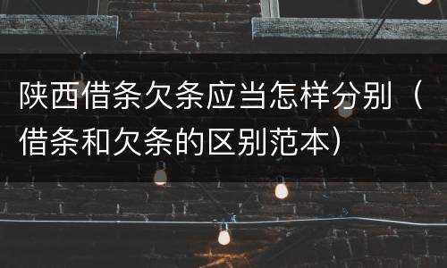 陕西借条欠条应当怎样分别（借条和欠条的区别范本）