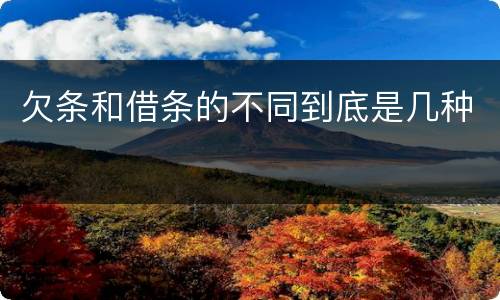 欠条和借条的不同到底是几种