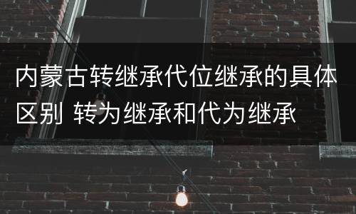 内蒙古转继承代位继承的具体区别 转为继承和代为继承