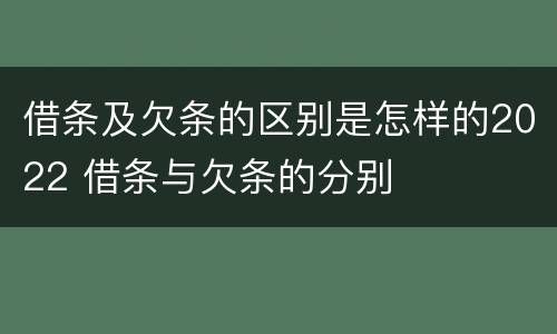 借条及欠条的区别是怎样的2022 借条与欠条的分别