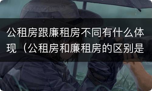 公租房跟廉租房不同有什么体现（公租房和廉租房的区别是什么请继续我在听）