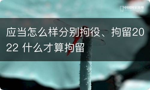 应当怎么样分别拘役、拘留2022 什么才算拘留