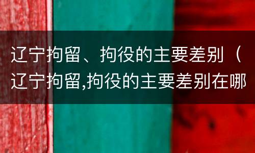辽宁拘留、拘役的主要差别（辽宁拘留,拘役的主要差别在哪）