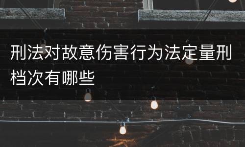 刑法对故意伤害行为法定量刑档次有哪些