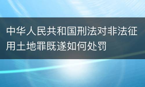 中华人民共和国刑法对非法征用土地罪既遂如何处罚