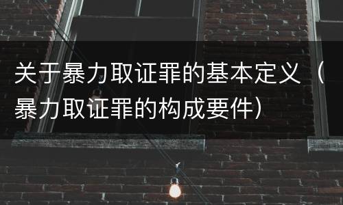 关于暴力取证罪的基本定义（暴力取证罪的构成要件）