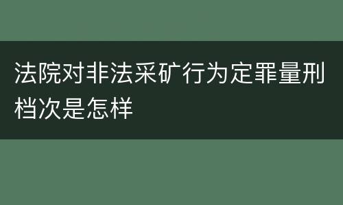 法院对非法采矿行为定罪量刑档次是怎样