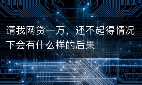 请我网贷一万，还不起得情况下会有什么样的后果