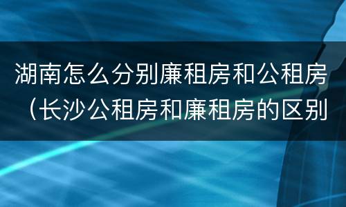 湖南怎么分别廉租房和公租房（长沙公租房和廉租房的区别）