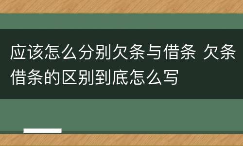 应该怎么分别欠条与借条 欠条借条的区别到底怎么写