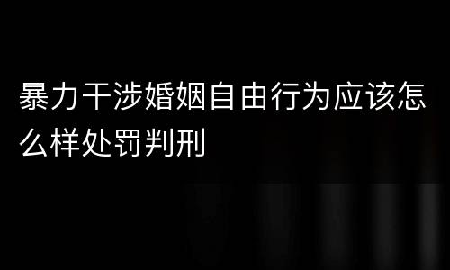 暴力干涉婚姻自由行为应该怎么样处罚判刑