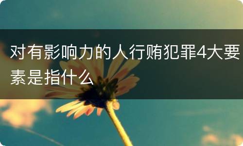 对有影响力的人行贿犯罪4大要素是指什么