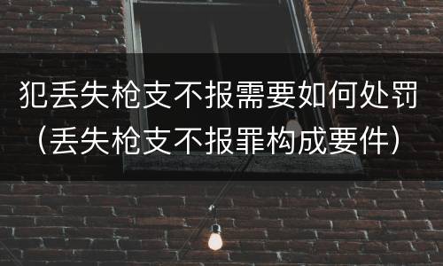 犯丢失枪支不报需要如何处罚（丢失枪支不报罪构成要件）