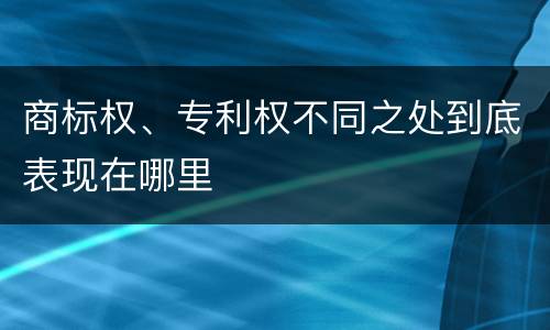 商标权、专利权不同之处到底表现在哪里
