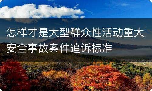 怎样才是大型群众性活动重大安全事故案件追诉标准