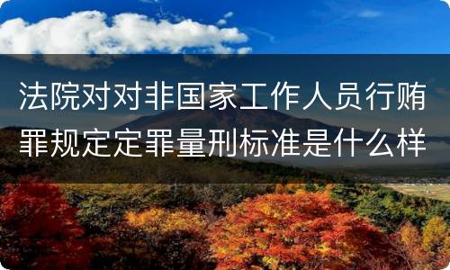 法院对对非国家工作人员行贿罪规定定罪量刑标准是什么样