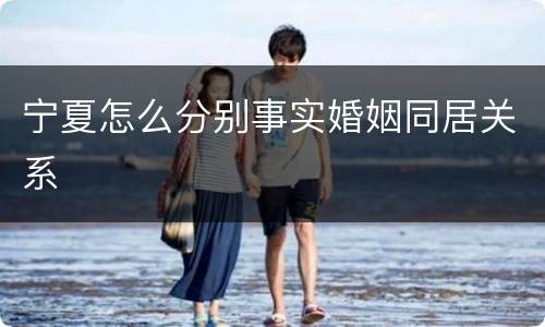宁夏怎么分别事实婚姻同居关系