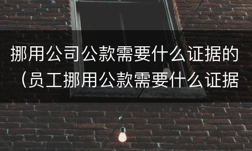 挪用公司公款需要什么证据的（员工挪用公款需要什么证据）