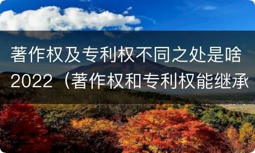 著作权及专利权不同之处是啥2022（著作权和专利权能继承吗）