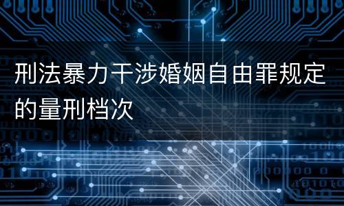 刑法暴力干涉婚姻自由罪规定的量刑档次