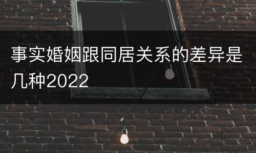 事实婚姻跟同居关系的差异是几种2022
