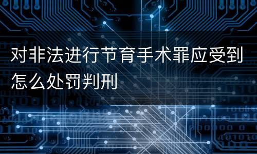 对非法进行节育手术罪应受到怎么处罚判刑