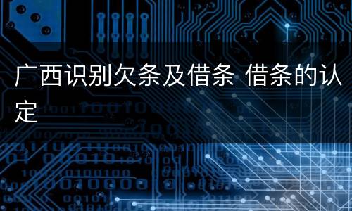 广西识别欠条及借条 借条的认定