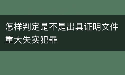 怎样判定是不是出具证明文件重大失实犯罪