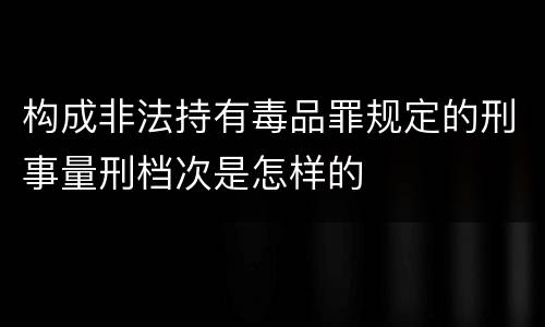 构成非法持有毒品罪规定的刑事量刑档次是怎样的