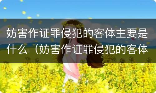 妨害作证罪侵犯的客体主要是什么（妨害作证罪侵犯的客体主要是什么人）