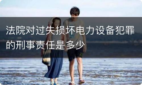 法院对过失损坏电力设备犯罪的刑事责任是多少