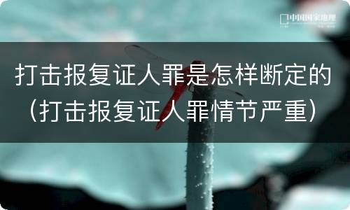 打击报复证人罪是怎样断定的（打击报复证人罪情节严重）