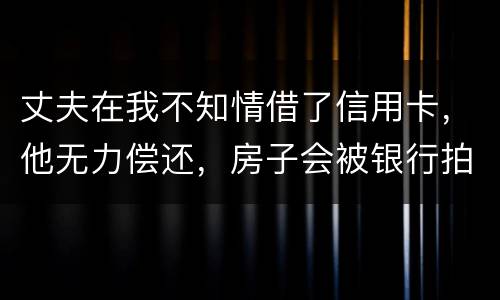丈夫在我不知情借了信用卡，他无力偿还，房子会被银行拍卖吗