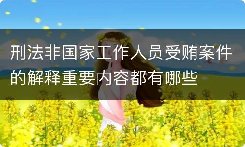 刑法非国家工作人员受贿案件的解释重要内容都有哪些