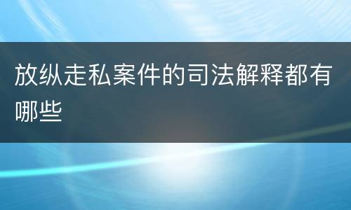 放纵走私案件的司法解释都有哪些