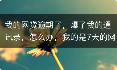 我的网贷逾期了，爆了我的通讯录，怎么办，我的是7天的网贷