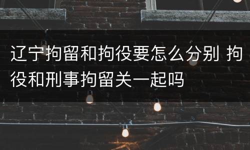 辽宁拘留和拘役要怎么分别 拘役和刑事拘留关一起吗