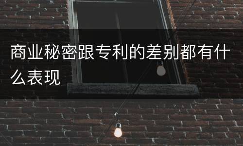 商业秘密跟专利的差别都有什么表现
