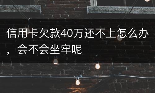 信用卡欠款40万还不上怎么办，会不会坐牢呢