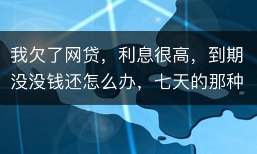 我欠了网贷，利息很高，到期没没钱还怎么办，七天的那种