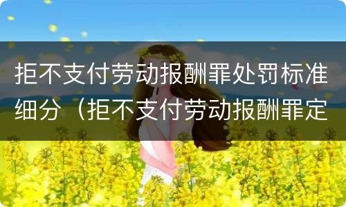 拒不支付劳动报酬罪处罚标准细分（拒不支付劳动报酬罪定义）