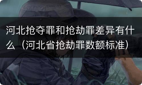 河北抢夺罪和抢劫罪差异有什么（河北省抢劫罪数额标准）