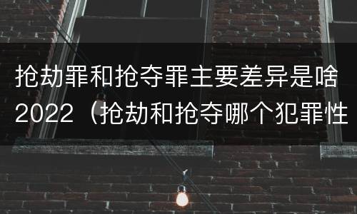 抢劫罪和抢夺罪主要差异是啥2022（抢劫和抢夺哪个犯罪性质严重）